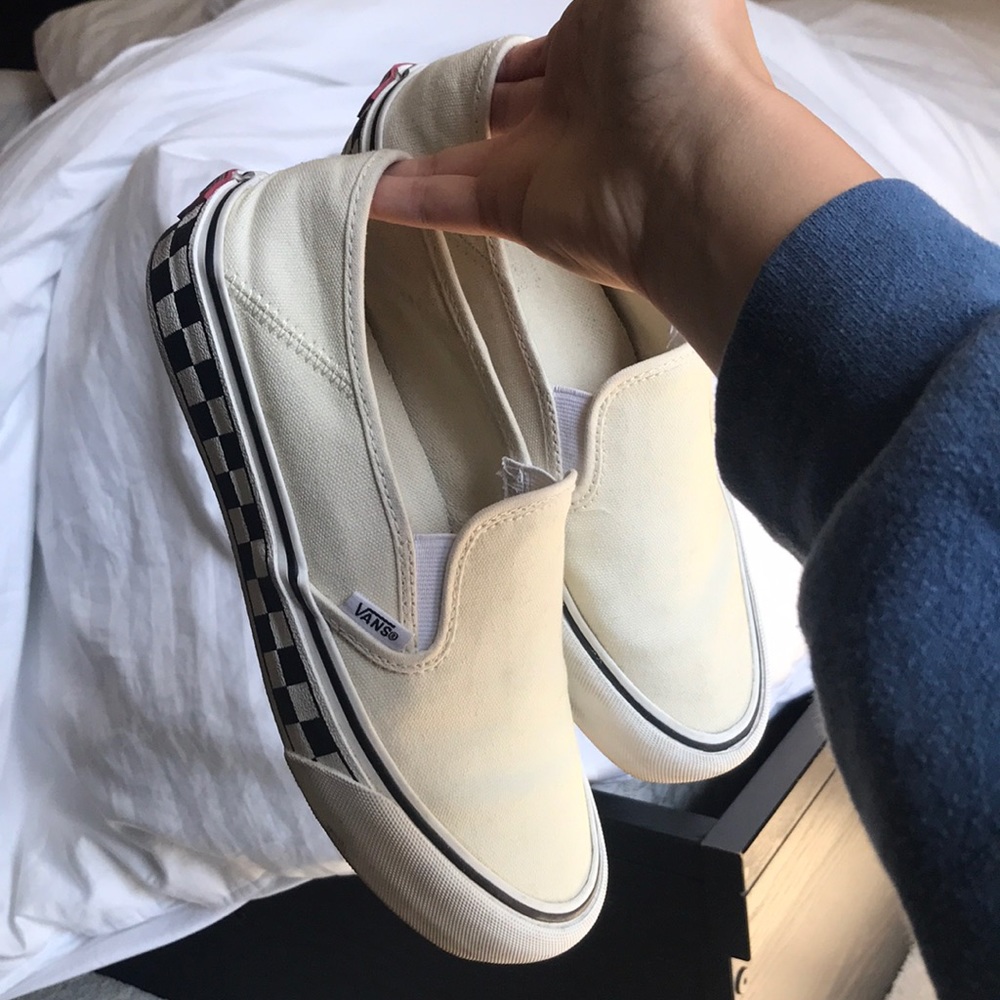 Checkered platform vans